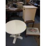 Mixed furniture to include a retro, tiled topped table, Ercol chairs and other items