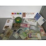 A selection of Middle Eastern bank notes to include Israel, Turkey, Sudan and others, 1st day