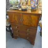 A Georgian mahogany commode, 32" h x 24" w