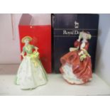 A Royal Doulton figure Top of the Hill and a Royal Worcester figure Spring Morn