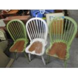 Three modern Laura Ashley painted spindle back chairs