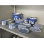 A collection of Wedgwood Jasperware to include trinket boxes