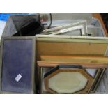 A quantity of photograph frames and evening bags to include one silver photo frame with machine