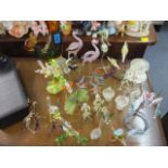 A collection of late 20th century German and other glass animal ornaments and a Crown
