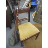 A mixed lot to include a Regency dining chair, two warming pans and mixed books