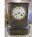 A 19th century French boulle work mantel clock, 8 3/4"h