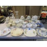 A selection of china tea sets and glassware to include Grafton china, Shelley china and Alfred