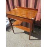 A Georgian mahogany two tier side table, 35" h, 28" w