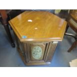 A reproduction oak hexagonal topped games table, 22" h x 28" w