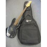 A modern 'Encore' electric bass guitar, together with a Crafter guitar bag