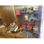 An early 20th century Hornby tinplate 0 gauge model railway, some boxed with track and