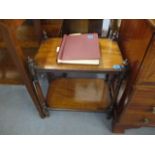 An early 19th century mahogany, two tier occasional table, 23 1/2"h, 21" w