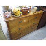 A late Victorian pine chest of drawers, 31 1/2" x 42"