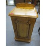 A Victorian satinwood inlaid pot cupboard, 33" h x 27"w