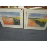 * Wilkinson - Evening Landscape Provence/Eclipse of the *** and cover field, Provence - a pair of