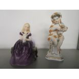 'Affection' - a Royal Doulton figurine HN2236, and a 19th century German porcelain figure of a young