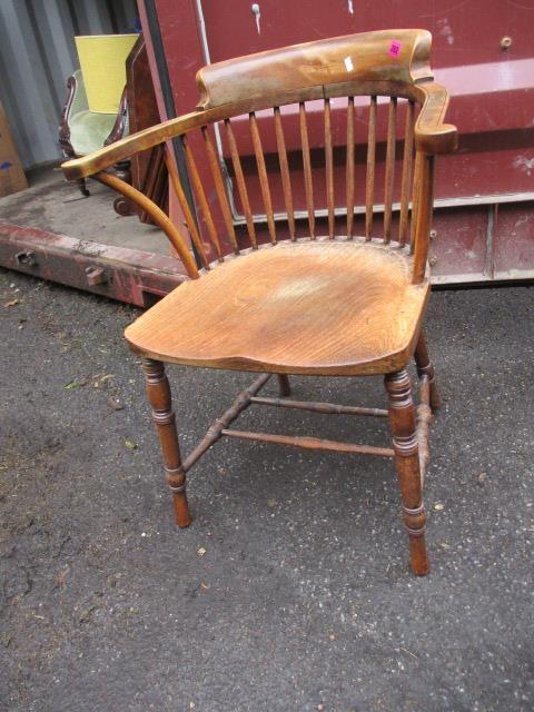 A late Victorian comb back desk chair A/F