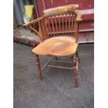 A late Victorian comb back desk chair A/F