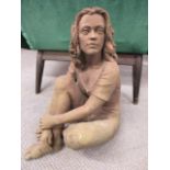 Walter Olson limited edition sculpture of a seated girl, 1993, number 2/50