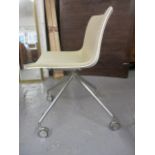 A Catifa Arper Lievore Altherr Molina designer white plastic swivel office chair