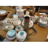 A mixed lot to include Hornsea pottery, crystal tumblers, a shell case and other items