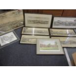 Mixed framed and glazed engravings to include South West Prospect, The City of Chester and The