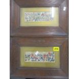 A pair of 19th century Stevengraph, 7" x 2 1/4", framed and glazed
