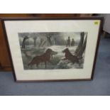 A framed and glazed print entitled Wild Duck Shooting