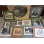 A quantity of period prints, mainly featuring dogs