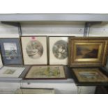 A selection of Victorian and late oil and watercolour paintings, prints and other pictures to