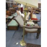 A modern brass standard lamp, 64" h