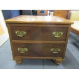 A Georgian mahogany faux two drawer commode, 17 1/2"h x 20" w