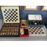 Games to include chess sets and boards, carpet bowls to include an onyx chess board