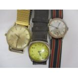 Two early 20th century gents wristwatches, together with a 1960s Tissot Seastar 9ct gold cased,