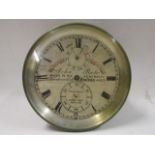 A 19th century marine chronometer by John Poole, London having a silvered dial signed and