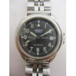 A Sewills Art Royal gents automatic, modern, stainless steel wristwatch having a black dial with