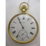 A Victorian 18ct gold cased, open faced pocket watch, the white enamel dial marked Webster, Queen