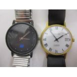 An Excalibur gents, manual wind, gold plated, 17 jewel Incabloc wristwatch having a white enamel