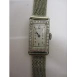 An early 20th century ladies manual wind, platinum cocktail watch circa 1920, the platinum case