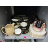 A mixed lot to include a canteen of silver plated cutlery and mixed china