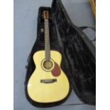 A Freshman FA400GA acoustic, six string guitar, in a Freshmann carrying case