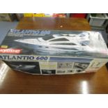 A boxed Atlantio 600 radio controlled electric powered cruiser, un-made