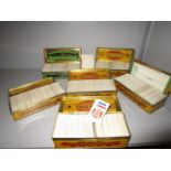 Six WD and HO Wills cigarette tins containing sets of cigarette cards