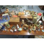 A mixed lot of boxes, books and china to include Wade and other ornaments