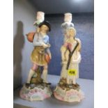 A pair of late 19th century continental figural candlesticks