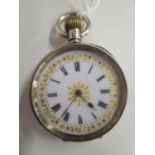 A continental silver Edwardian ladies pocket watch