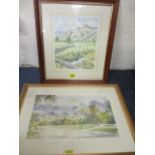 Barry Claughton - 'Sheep grazing in Langdale Pikes', watercolour, 9" x 11", signed lower left,