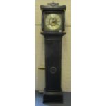 A mid 18th century lacquered, eight day longcase clock by Tho Bradford, London, having a brass dial,