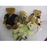 Four German Hermann teddy bears to include Concorde Memorial bear with Concorde model, Snowdrop,