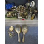 A selection of glassware to include decanters, drinking glasses, Venetian glass, an empty Haig